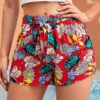 SHEIN Tie Front Tropical Print Shorts