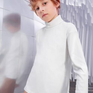 SHEIN Boys Solid High Neck Drop Shoulder Tee