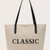 SHEIN EMERY ROSE Letter Graphic Tote Bag