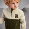 SHEIN Toddler Boys Letter Embroidery Zip Front Sweatshirt
