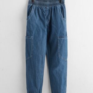 Alternative view of SHEIN Boys Pocket Patched Tapered Jeans