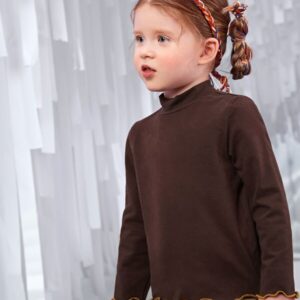 Alternative view of SHEIN Toddler Girls Mock Neck Lettuce Trim Tee