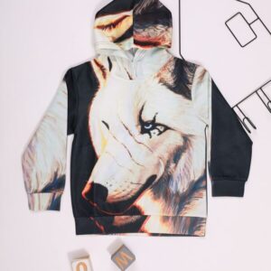Alternative view of Boys 1pc 3D Wolf Print Hoodie
