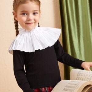 Shein Toddler Girls Mock Neck Pleated Ruffle Tee