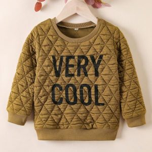 Shein Toddler Boy Letter Graphic Quilted Sweatshirt