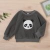 Shein Toddler Boys Panda Embroidered Raglan Sleeve Teddy Sweatshirt