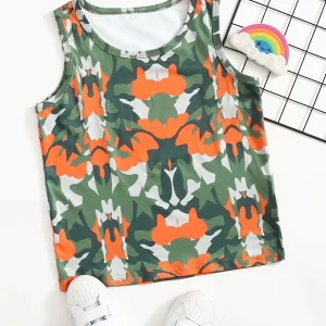 SHEIN Girls All Over Print Tank Top