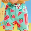 SHEIN Toddler Boys Watermelon Print Swim Shorts