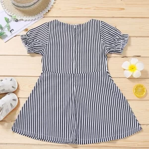Alternative view of SHEIN  Toddler Girls Square Neck Striped Dress