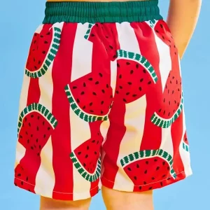 Alternative view of SHEIN  Toddler Boys Striped Watermelon Print Swim Shorts