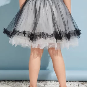 Alternative view of SHEIN Toddler Girls Elastic Waist Frill Trim Mesh Skirt