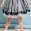 SHEIN Toddler Girls Elastic Waist Frill Trim Mesh Skirt