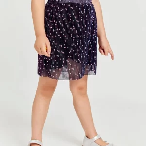 Alternative view of SHEIN Toddler Girls Polka Dot Mesh Overlay Skirt