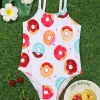 Shein Toddler Girls Donuts Print One Piece Swimsuit