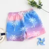 SHEIN Boys Tropical Print Drawstring Waist Beach Shorts