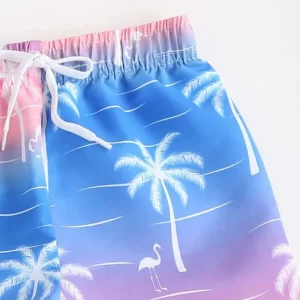 Alternative view of SHEIN  Boys Tropical Print Drawstring Waist Beach Shorts
