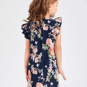 Alternative view of SHEIN Toddler Girls Floral Print Butterfly Sleeve Dress