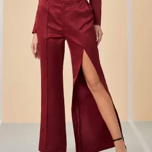 SHEIN X ILIÈS NAAK Split Thigh Asymmetrical Pants