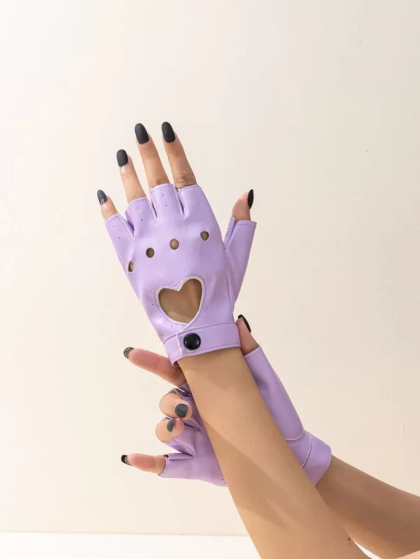 SHEIN Heart Cut Out Fingerless Gloves