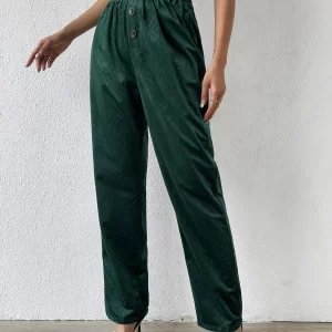 Alternative view of SHEIN  Solid Elastic Waist Pants
