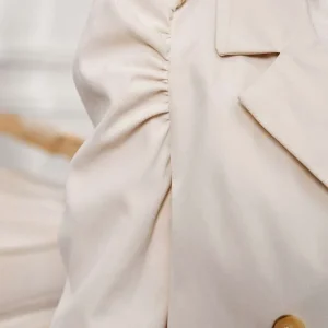 Alternative view of SHEIN  Toddler Girls Lapel Neck Double Breasted Leg-of-mutton Sleeve Coat