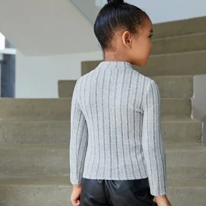 SHEIN Toddler Girls Mock Neck Tee