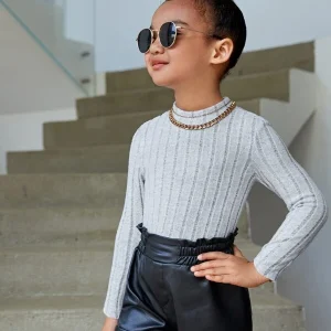 Alternative view of SHEIN Toddler Girls Mock Neck Tee