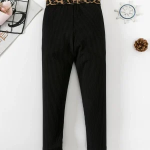 Alternative view of Toddler Girls Contrast Leopard Waist Leggings