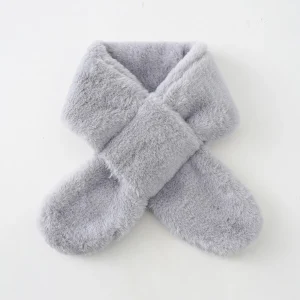 Toddler Kids Solid Fluffy Scarf