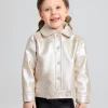 SHEIN Toddler Girls Button Front PU Leather Jacket