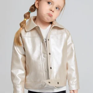 Alternative view of SHEIN Toddler Girls Button Front PU Leather Jacket