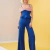 SHEIN X Chronically Classy Ruched Bust Ruffle Hem Jumpsuit
