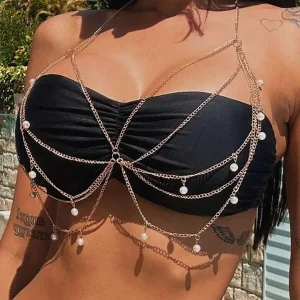 SHEIN Chain Linked Bikini Top