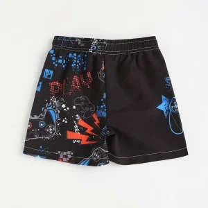 Alternative view of SHEIN Boys Gamepad And Letter Graphic Drawstring Waist Beach Shorts