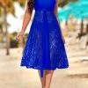 Spaghetti Strap Lace Royal Blue Beach Dress Rosewe®