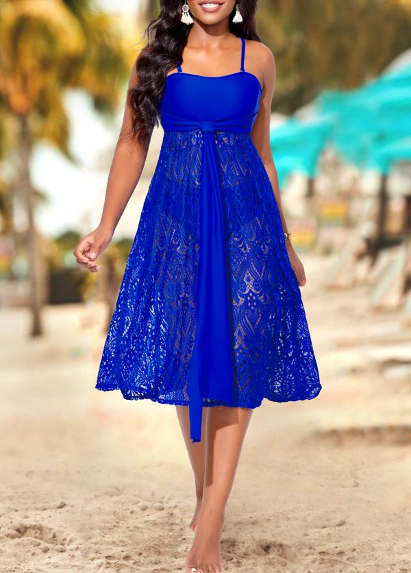 Spaghetti Strap Lace Royal Blue Beach Dress Rosewe®