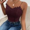 SHEIN SOLID CONTRAST LACE CAMI TOP