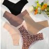 5pack Leopard Print Scallop Trim No Show Panty