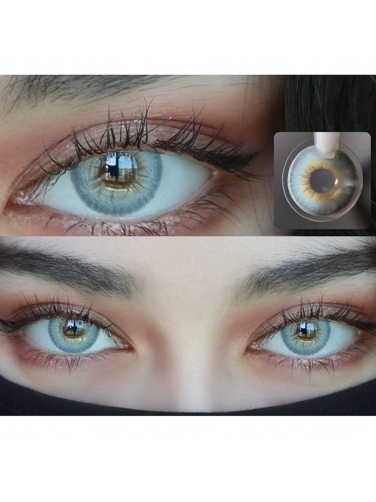 1 Pair Hokkaido Green Brown Color Contact Lens Eye Makeup Contact Lenses Eye Color Yearly Use 14.2mm
