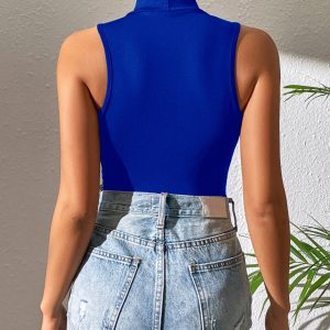 Alternative view of SHEIN Tall Solid High Neck Tank Bodysuit
