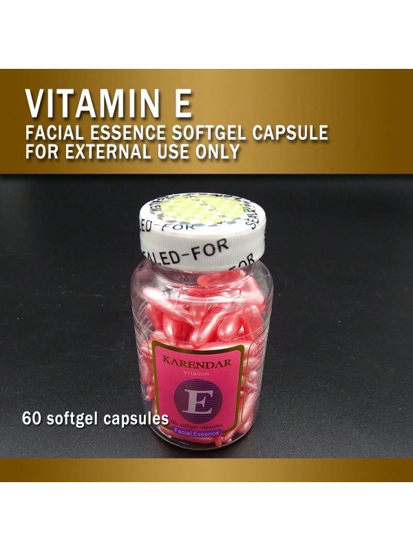 Vitamin E Capsules, Pink, 60pcs, Bottled, Individually Packed, Moisturizing, Brightening Skin, Preventing Dryness And Cracking, Can Be Used On The Face And Body
