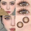 1 Pair Of 6-Month Colored Contact Lenses, 14.5 Mm Design, Beautiful Eye Makeup, Suitable For Daily Dating And Play Wear, Black Swan Brown 40% Water Content Brown Contact Lenses
