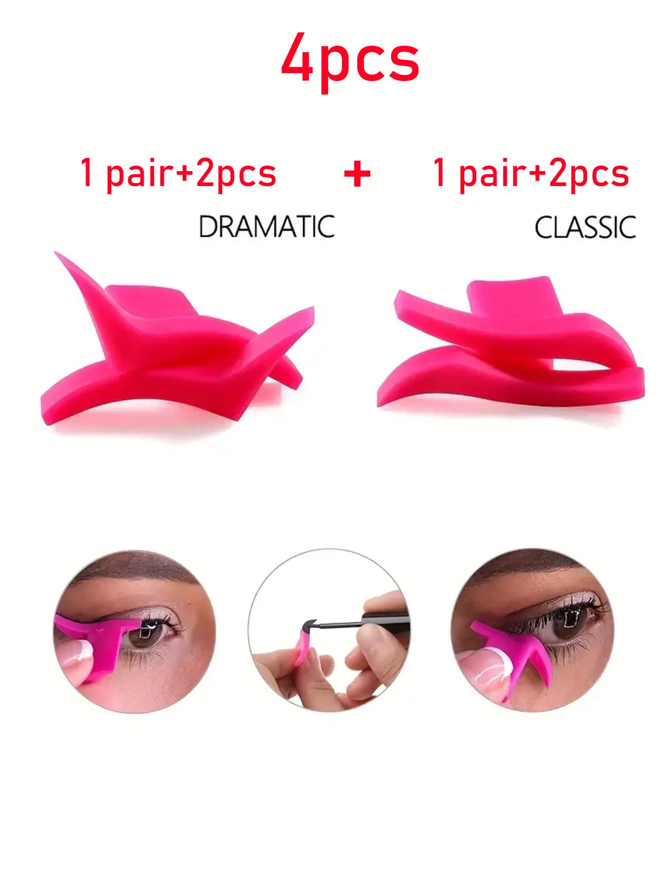 2pairs/4pcs Silicone Wing & Eyeshadow & Eyeliner Stamp For Classic Or Dramatic Look, Beauty Tool Accessories - Image 2