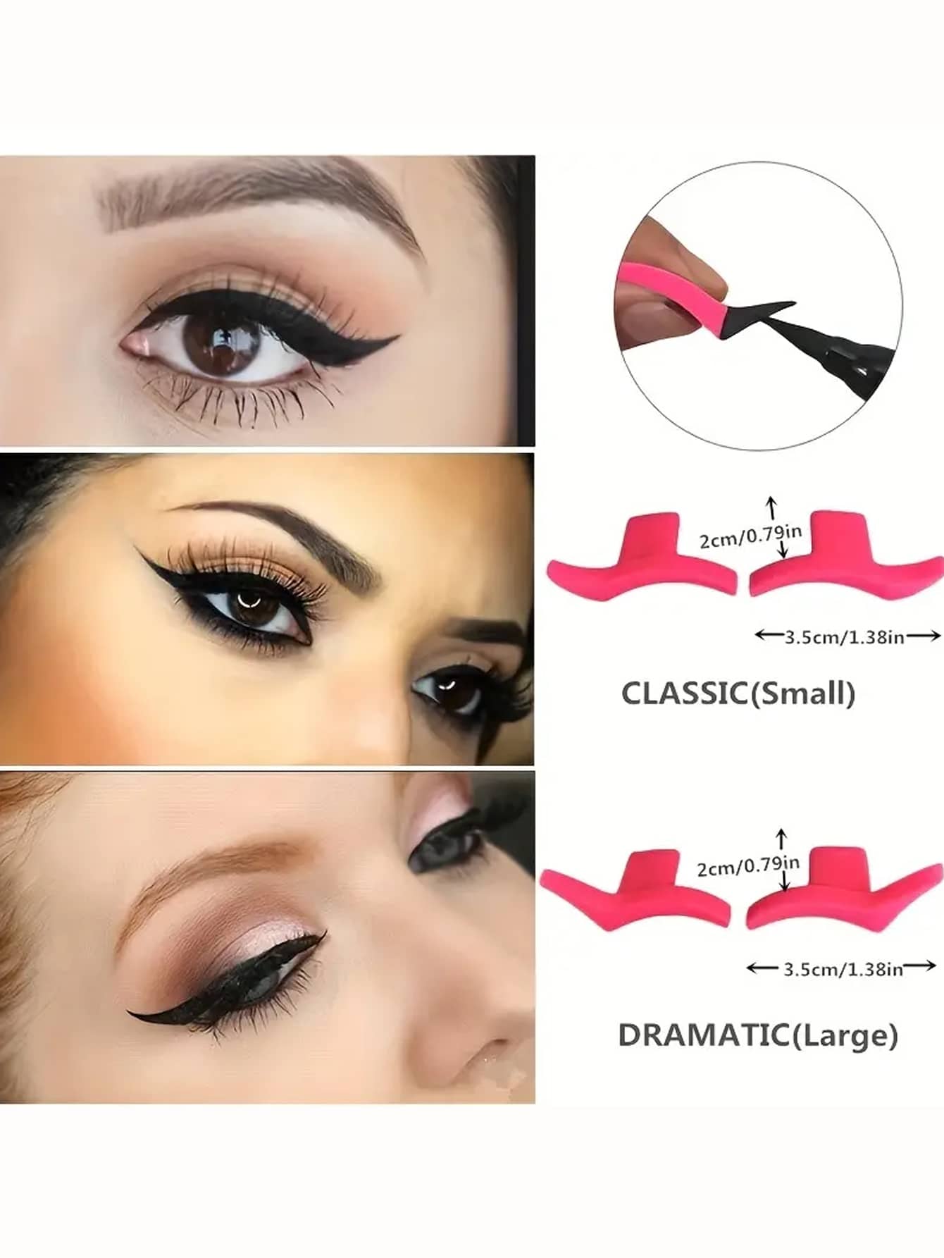 2pairs/4pcs Silicone Wing & Eyeshadow & Eyeliner Stamp For Classic Or Dramatic Look, Beauty Tool Accessories - Image 3