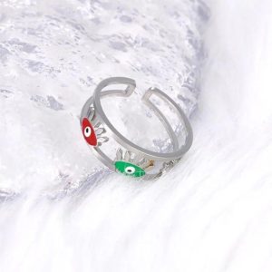 Alternative view of Eyes Ring stainless steel