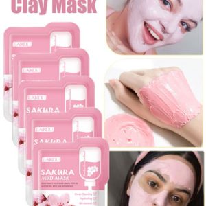 5-50Pcs Japan Sakura Clay Mask for Face Deeply Cleansing Moisturizing Oil-Control Anti-Aging Anti-Wrinkle Pink Mud Mask Facial Skin Care