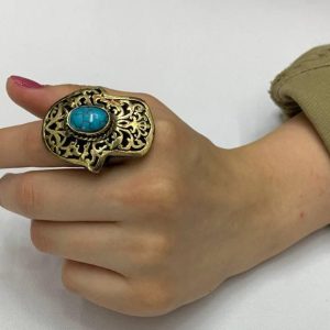 Alternative view of Hand shaped copper ring