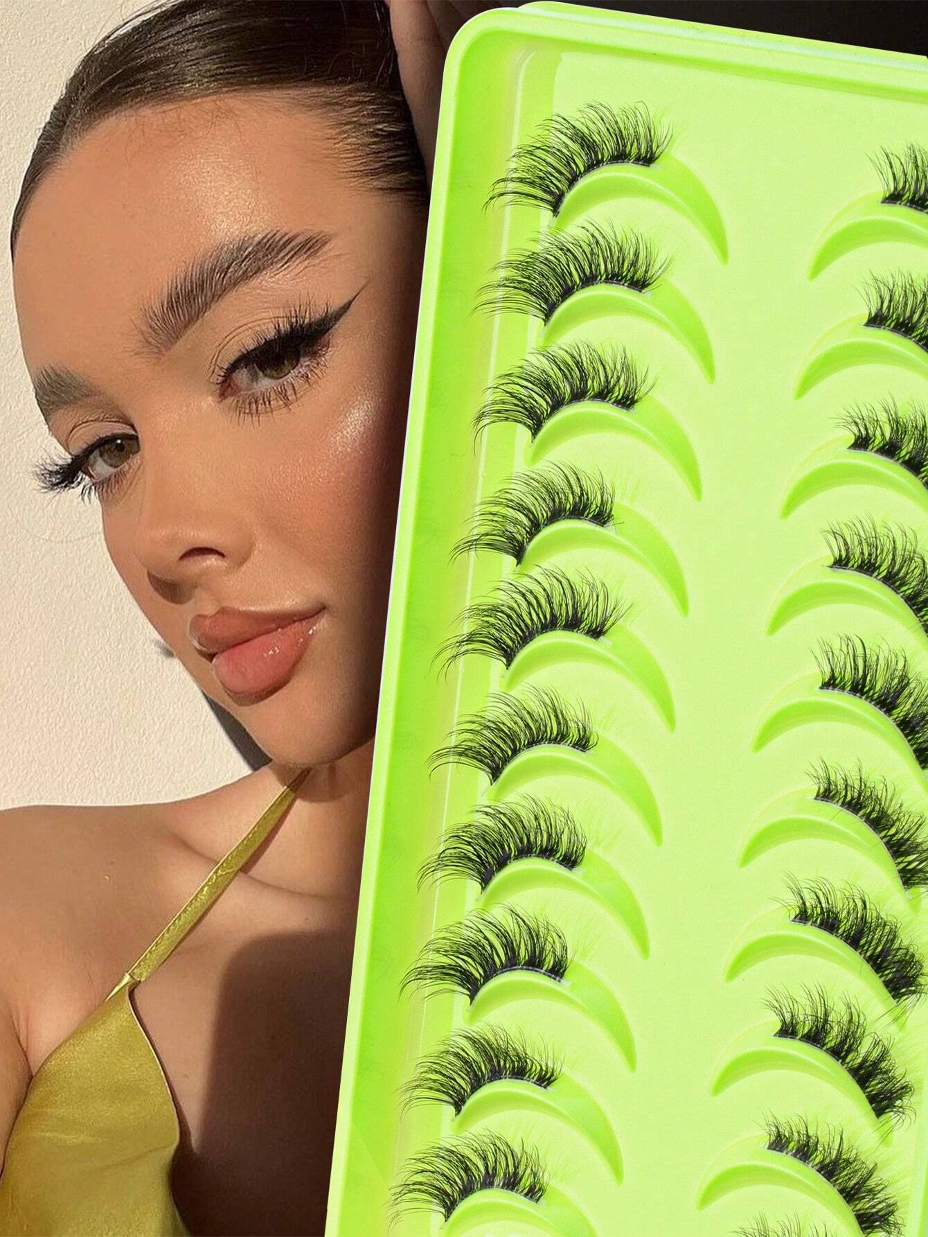 SHEIN 10pairs Makeup Half Eye False Eyelashes