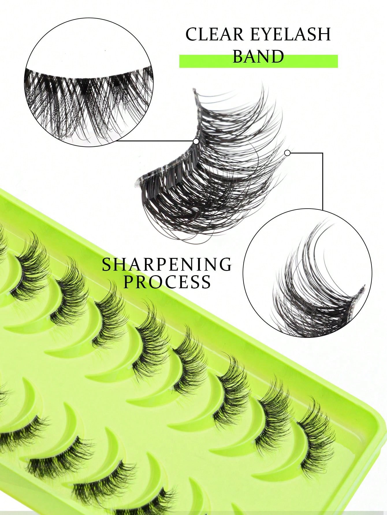 SHEIN 10pairs Makeup Half Eye False Eyelashes - Image 3