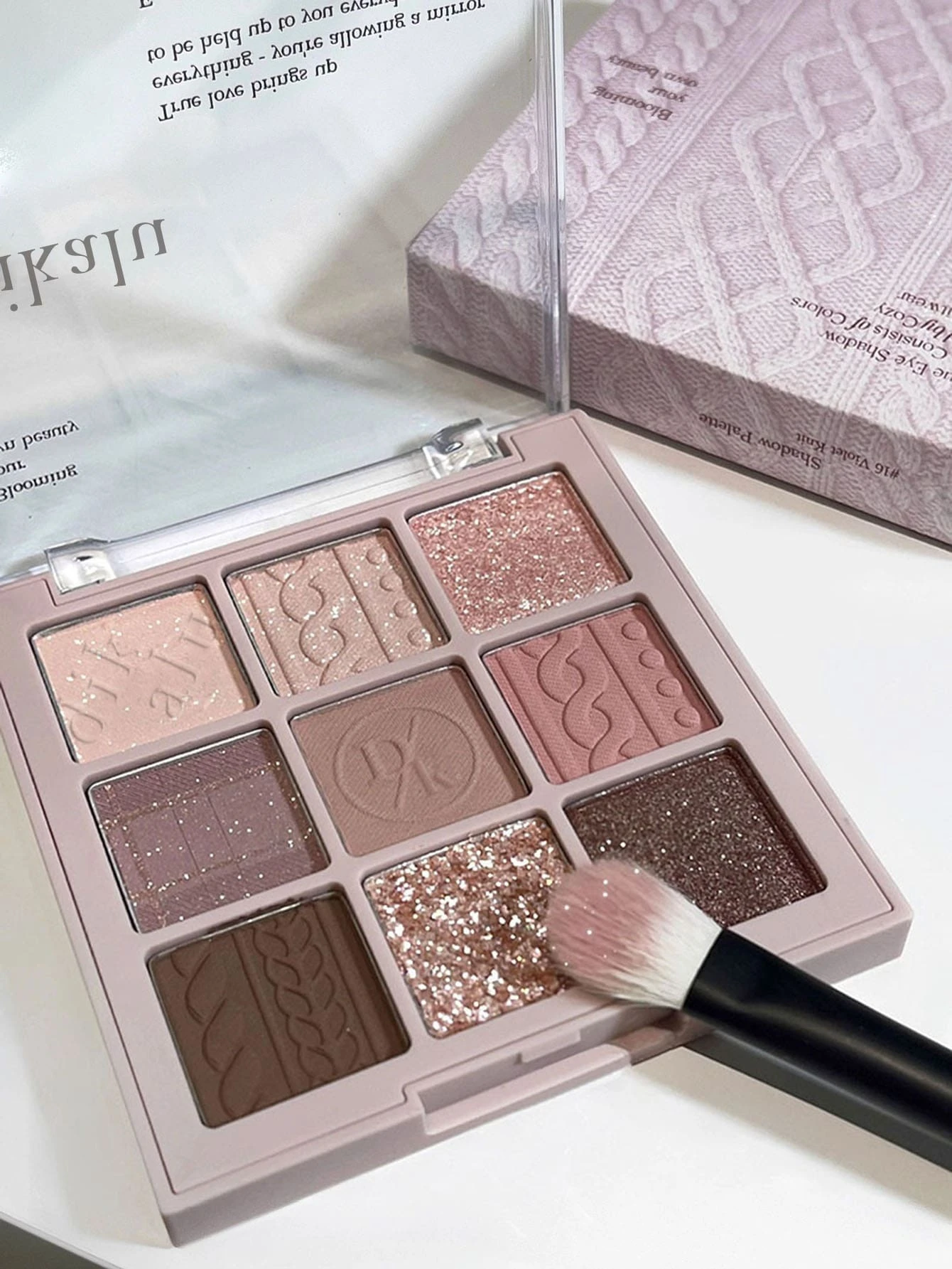 SHEIN Makeup Eyeshadow Palette, 9-Color Eye Shadow Glitter Nude Shimmer Pigmented Matte Eyeshadow Palette - Image 3